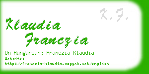 klaudia franczia business card